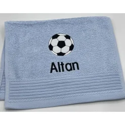 Gästehandtuch ( 30 x 50 cm ) + Fussball Motiv (#Nr. 35) + Name / Kinderhandtuch