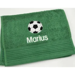 Gästehandtuch ( 30 x 50 cm ) + Fussball Motiv (#Nr. 35) + Name / Kinderhandtuch
