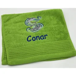 Gästehandtuch ( 30 x 50 cm ) + Hai /Haie Motiv (#Nr. 90) + Name / Kinderhandtuch