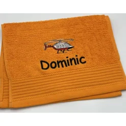 Gästehandtuch ( 30 x 50 cm ) + Hubschrauber Motiv (#Nr. 120) + Name / Kinderhandtuch