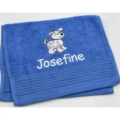 Gästehandtuch ( 30 x 50 cm ) + Motiv Hund ( #Nr. 112 ) + Name / Kinderhandtuch