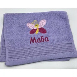 Gästehandtuch ( 30 x 50 cm ) + Motiv Schmetterling (#Nr. 100 ) + Name / Kinderhandtuch