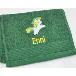 Gästehandtuch ( 30 x 50 cm ) + Motiv Einhorn (#Nr. 118 ) + Name / Kinderhandtuch