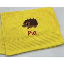 Gästehandtuch ( 30 x 50 cm ) + Motiv Igel (#Nr. 71) + Name / Kinderhandtuch