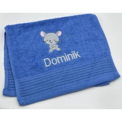 Gästehandtuch ( 30 x 50 cm ) + Motiv Maus ( #Nr. 114 ) + Name / Kinderhandtuch
