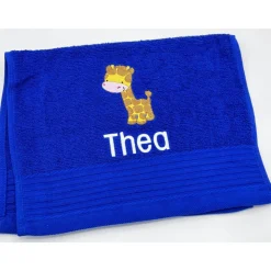 Gästehandtuch ( 30 x 50 cm ) + Motiv Giraffe (#Nr. 116 ) + Name / Kinderhandtuch