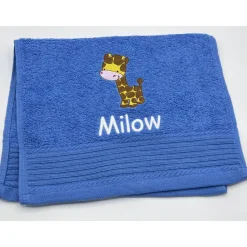 Gästehandtuch ( 30 x 50 cm ) + Motiv Giraffe (#Nr. 116 ) + Name / Kinderhandtuch