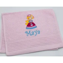 Gästehandtuch ( 30 x 50 cm ) + Motiv Prinzessin (#Nr. 69 ) + Name / Kinderhandtuch