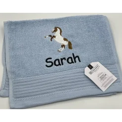 Gästehandtuch ( 30 x 50 cm ) + Pony Motiv (#Nr.54) + Name / Kinderhandtuch