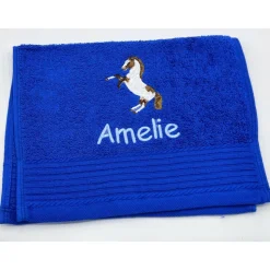 Gästehandtuch ( 30 x 50 cm ) + Pony Motiv (#Nr.54) + Name / Kinderhandtuch
