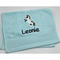 Gästehandtuch ( 30 x 50 cm ) + Pony Motiv (#Nr.54) + Name / Kinderhandtuch