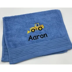 Gästehandtuch ( 30 x 50 cm ) + Radlader Motiv (#Nr. 51) + Name / Kinderhandtuch