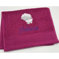 Gästehandtuch ( 30 x 50 cm ) + Schaf / Schäfchen Motiv (#Nr. 50) + Name / Kinderhandtuch
