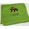 Gästehandtuch ( 30 x 50 cm ) + Traktor Motiv Nr. 96 + Name / Kinderhandtuch