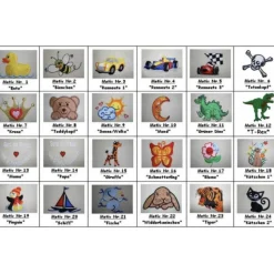 Gästehandtuch ( 30 x 50 cm ) mit Stickmotiv nach Wahl + Name / Kinder Handtuch