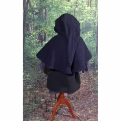 Gugel  für Kinder und Erwachsene, dunkelgraue Kapuze Wolle, Wikinger, Ritter & Räuber Mittelalter, Larp