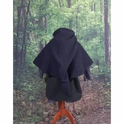 Gugel  für Kinder und Erwachsene, dunkelgraue Kapuze Wolle, Wikinger, Ritter & Räuber Mittelalter, Larp