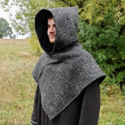 Gugel für Wikinger Wolle grau, Skjoldehamn Gugel für Frauen und Männer, Toraxacum,  G-EW-W-gr-ka