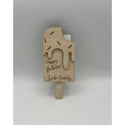 Gutschein Geschenke Halter aus Holz / Gutscheinkarte/Geldgeschenk / Eis
