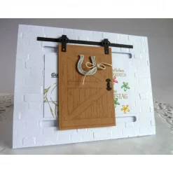 Gutschein, Glückwunschkarte zum Geburtstag, Grußkarte mit Schiebetür, Gutschein für Reitstunden