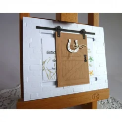 Gutschein, Glückwunschkarte zum Geburtstag, Grußkarte mit Schiebetür, Gutschein für Reitstunden