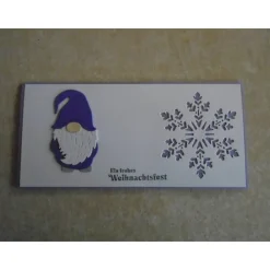 Gutschein Weihnachtsverpackung  Wichtel Geldgeschenk  Weihnachten Konzertkarte Lila Verpackung