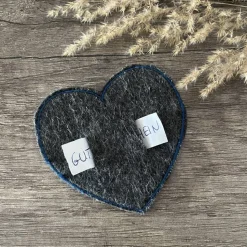 Gutscheinhalter Wunscherfüller / HERZ in Organzasäckchen / Geldgeschenk / Farbwahl personalisierbar Wollfilz