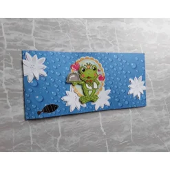 Gutscheinkarte,  Geldgeschenkverpackung Frosch, Kröten