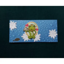 Gutscheinkarte,  Geldgeschenkverpackung Frosch, Kröten