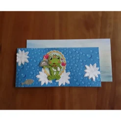 Gutscheinkarte,  Geldgeschenkverpackung Frosch, Kröten