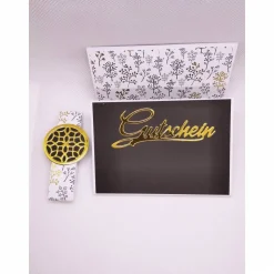 Gutscheinkarte, Verpackung für Geschenkkarten, Gold