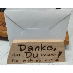 Gutscheinständer aus Eiche Vollholz