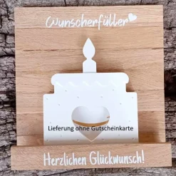 Gutscheinverpackung Geburtstagstorte aus Raysin für Geldgeschenke oder Gutscheine