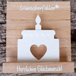 Gutscheinverpackung Geburtstagstorte aus Raysin für Geldgeschenke oder Gutscheine