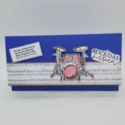 Gutscheinverpackung Schlagzeug personalisiert – Geschenkidee Geburtstag, Muttertag, Vatertag, Musiklehrer, Konzert