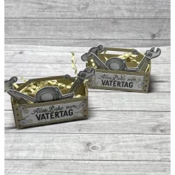 Gutscheinverpackung zum Vatertag, Werkzeugkasten als Geldgeschenk, Werkzeugkiste für Schokolade etc., Stampin‘ Up!