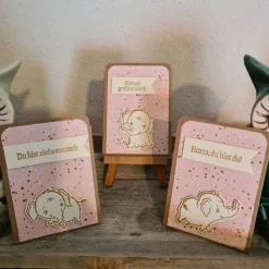 Gutscheinverpackungen - Geburt - süße Elefanten - 3er Set