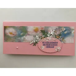 Gutscheinverpackungen  Musical,-Konzert,-Ticketverpackungen Eventim Blumig Geburtstag 100% Handarbeit Stampin up