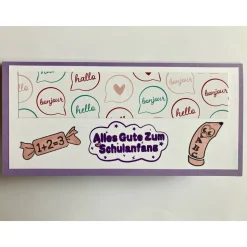 Gutscheinverpackungen Schulanfang Einschulung Geldkarte Kinder Handarbeit