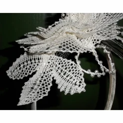 Haarschmuck ivory Haarreif Unikat Hochzeit  geklöppelt Handarbeit  Brautschmuck
