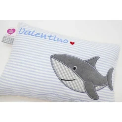 Hai Haifisch Fisch Namenskissen Taufkissen Kuschelkissen Kindergartenkissen Geburtsgeschenk