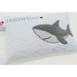 Hai Haifisch Fisch Namenskissen Taufkissen Kuschelkissen Kindergartenkissen Geburtsgeschenk