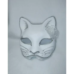 Halbmaske, Katze, Maske, handbemalt, Tiermaske, Pappmache