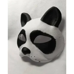 Halbmaske, Panda, Maske, handbemalt, Tiermaske, Pappmache