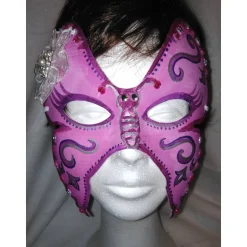 Halbmaske, Schmetterling, mit Strassblume, handbemalt, Tiermaske, Pappmache