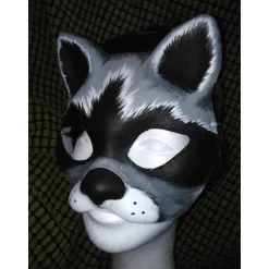 Halbmaske, Waschbär, Maske, handbemalt, Tiermaske, Pappmache