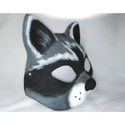 Halbmaske, Waschbär, Maske, handbemalt, Tiermaske, Pappmache