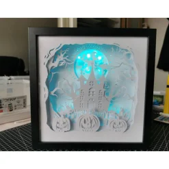 Halloween Dekoration Lampe 3D Bild Halloween inkl. Farbwechsel Shadowbox.