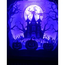 Halloween Dekoration Lampe 3D Bild Halloween inkl. Farbwechsel Shadowbox.