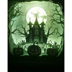 Halloween Dekoration Lampe 3D Bild Halloween inkl. Farbwechsel Shadowbox.
